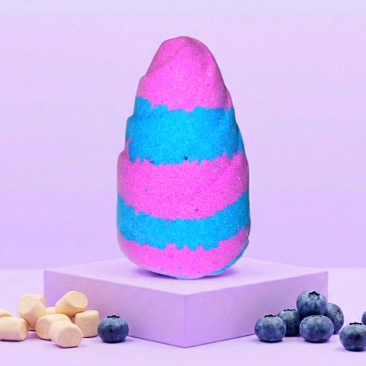 Marshmallow & Blueberry Frosting Swirl Bath Bomb